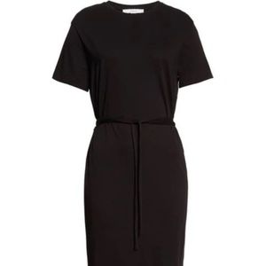 648D Vince Belted Pima Cotton Midi Dress